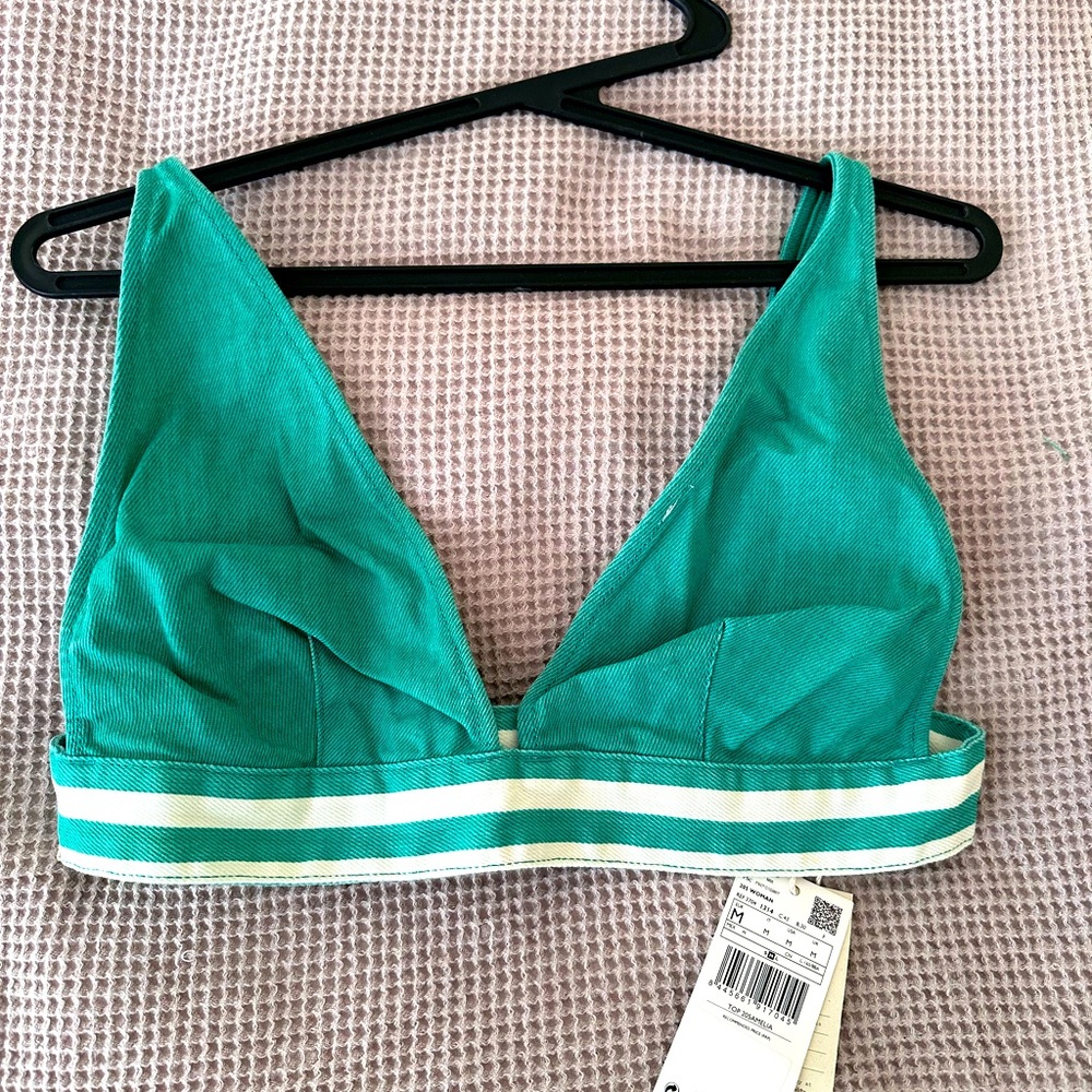 NWT Mango Denim Crop Top